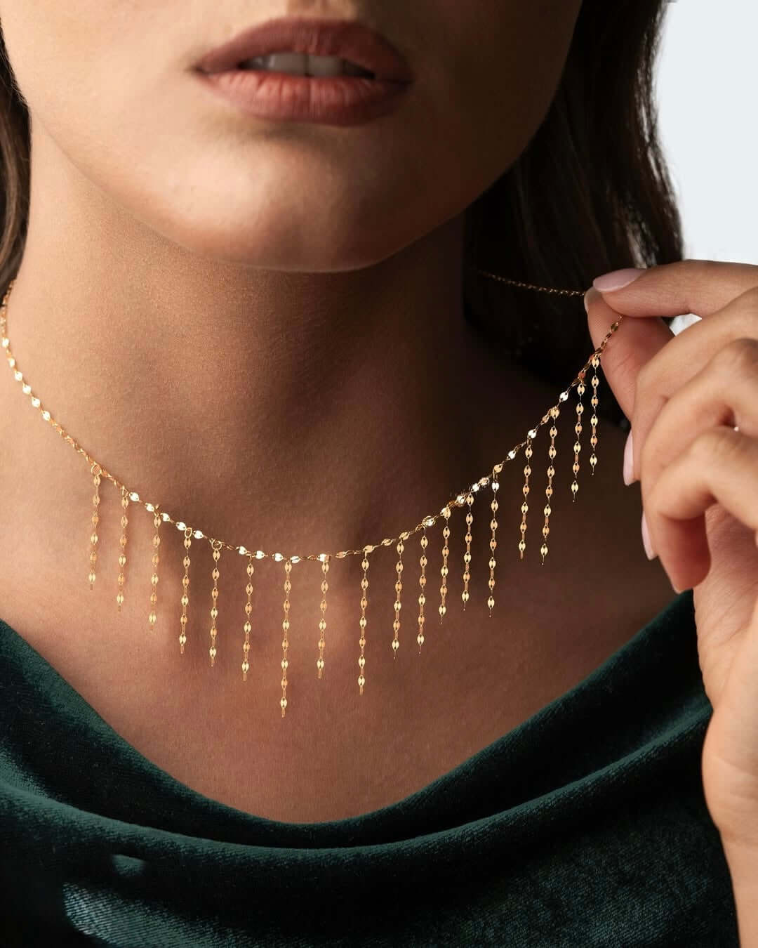 18K Cascade Gold Necklace