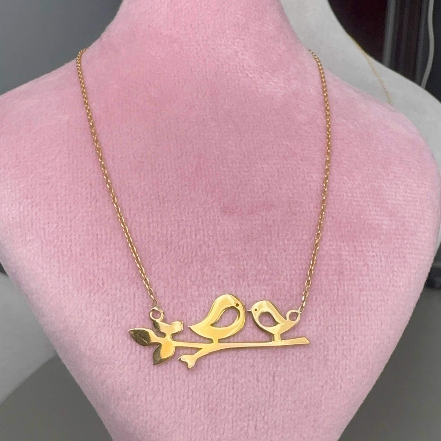 18K Love Birds Gold Necklace