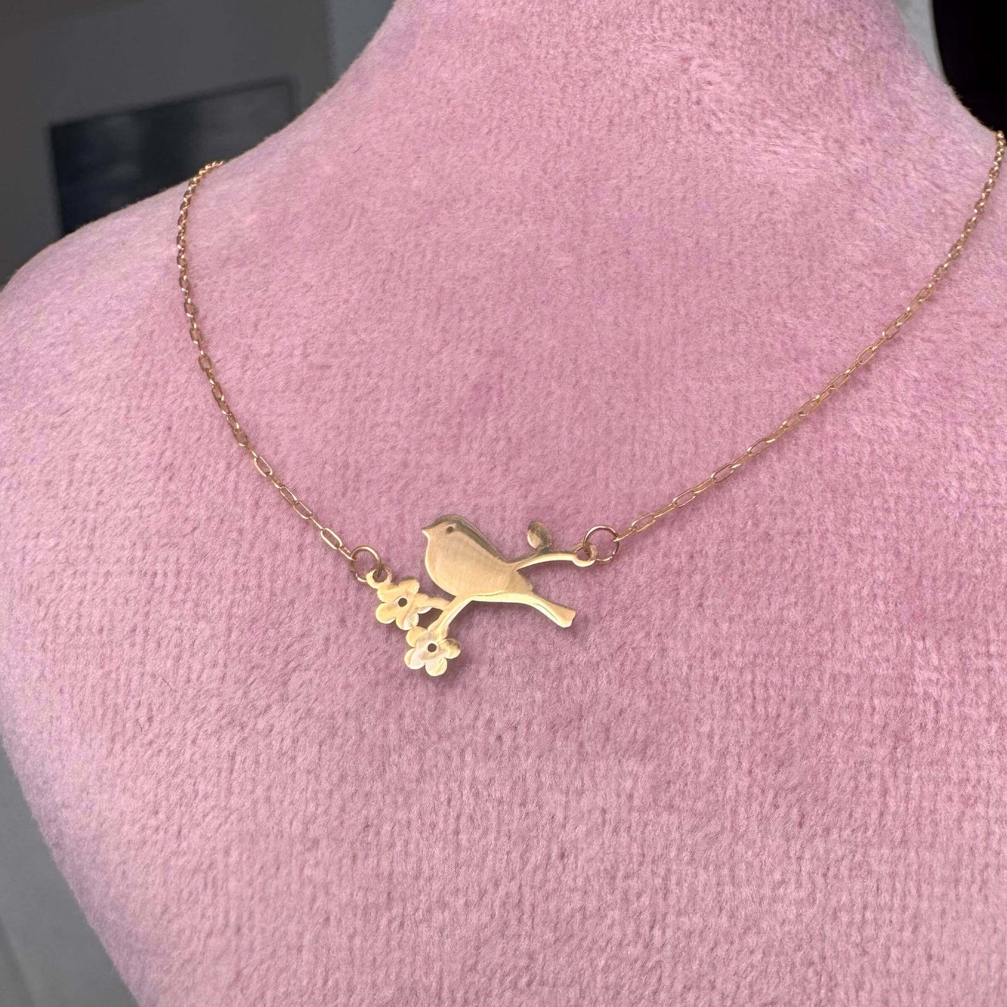 18K Love Birds Gold Necklace