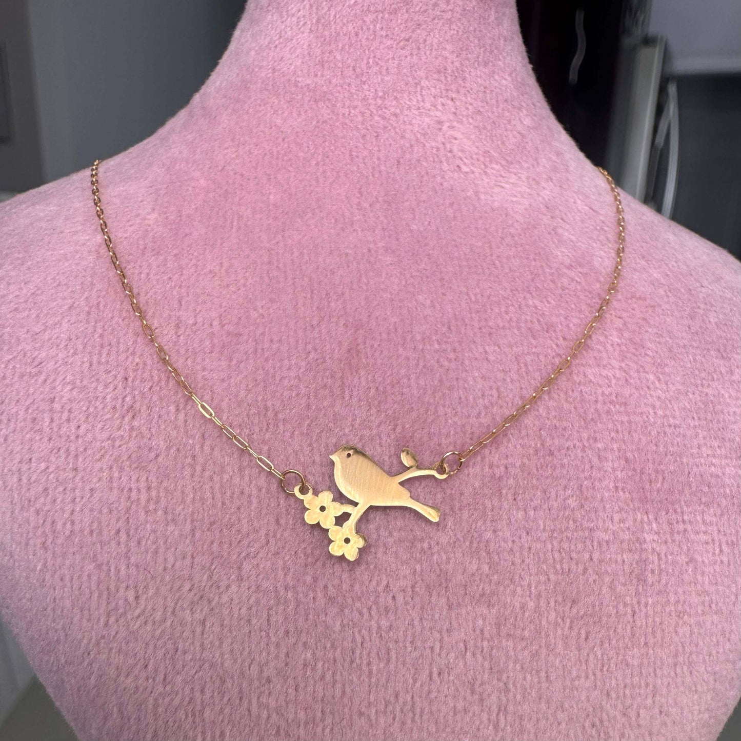 18K Love Birds Gold Necklace
