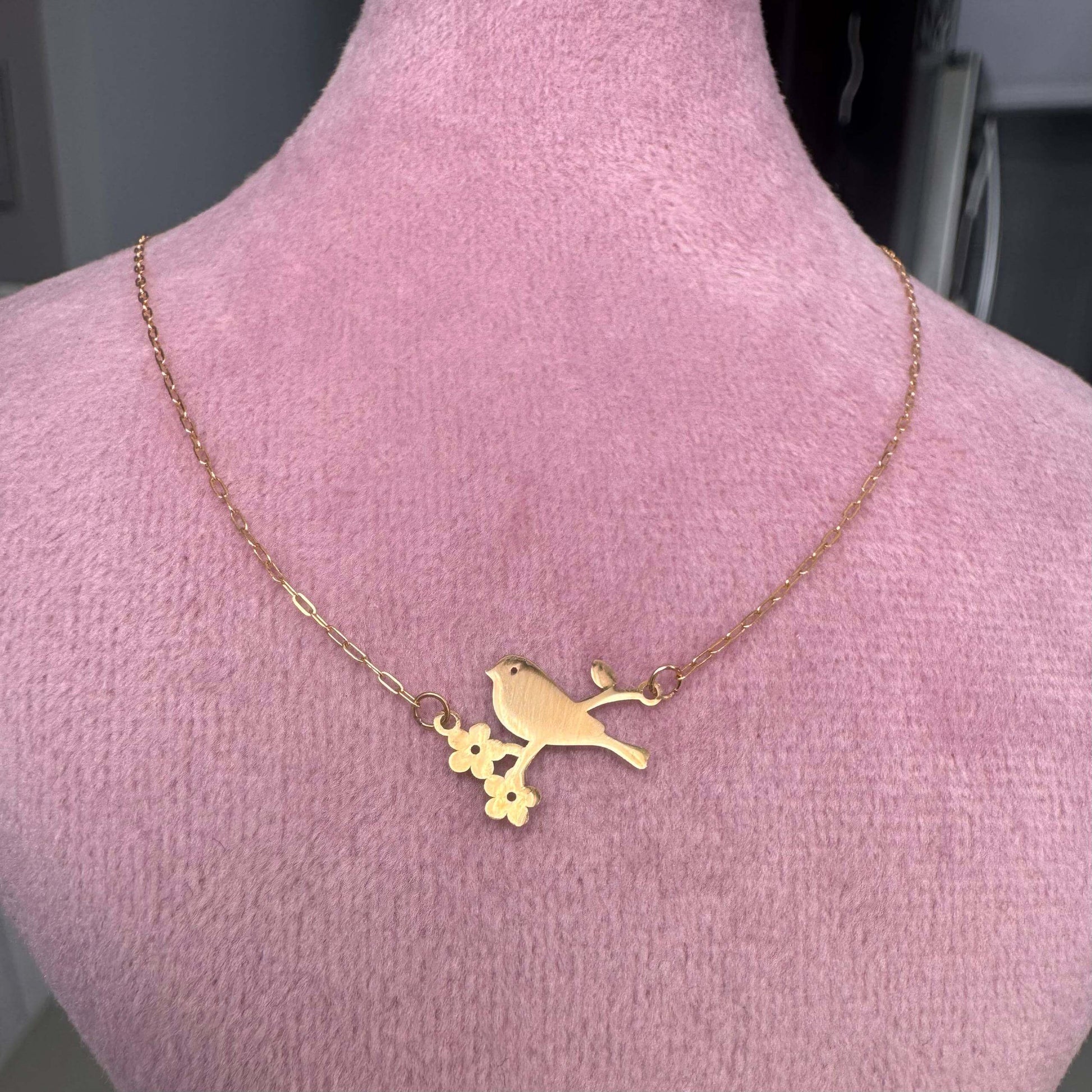18K Love Birds Gold Necklace
