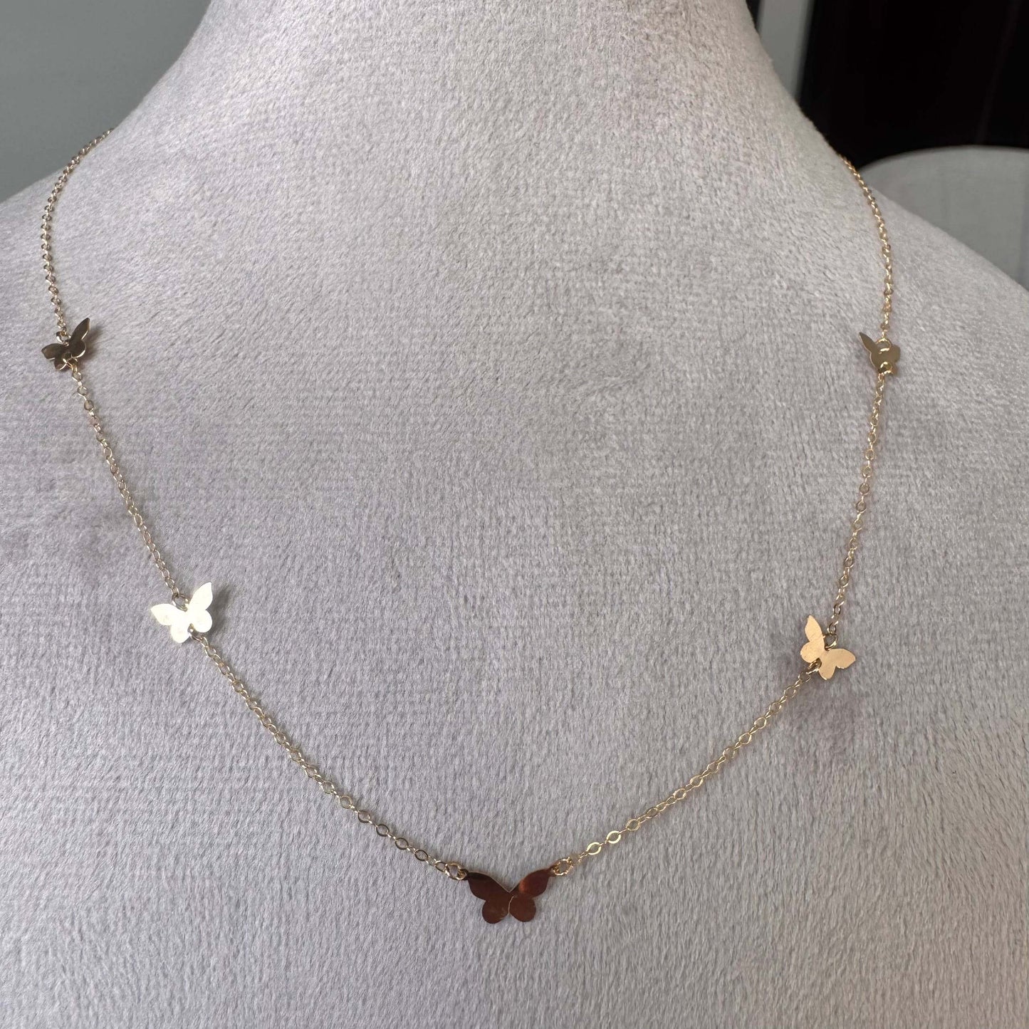 18K Butterfly Gold Necklace