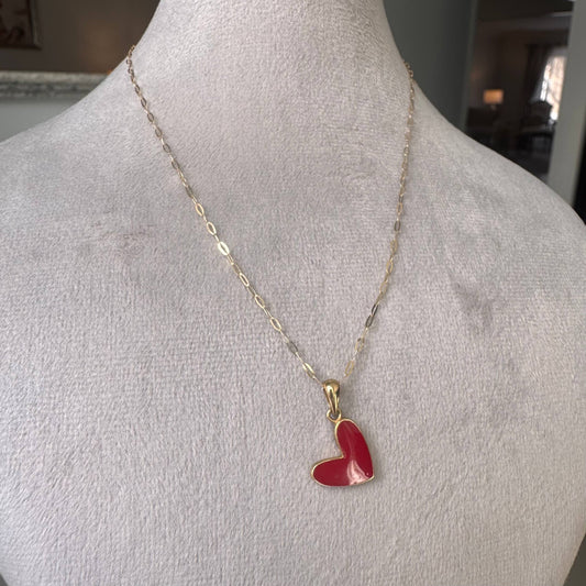 18K Heart Gold Necklace