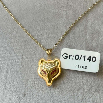 18K Fox Head Gold Pendant