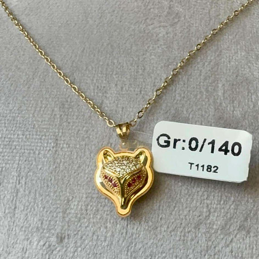 18K Fox Head Gold Pendant