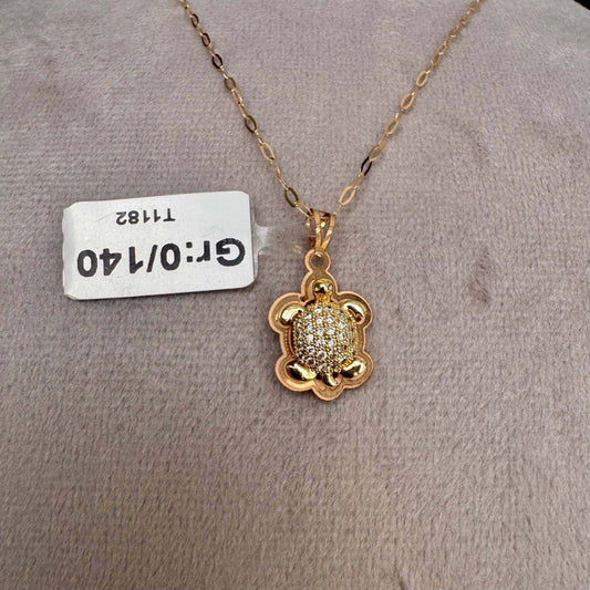 18K Turtle Gold Pendant