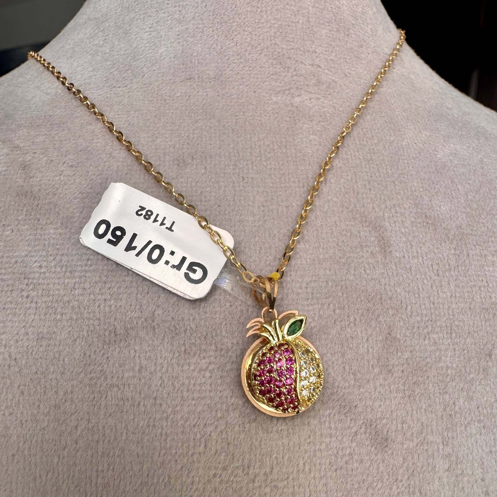 18K Pomegranate Gold Pendant