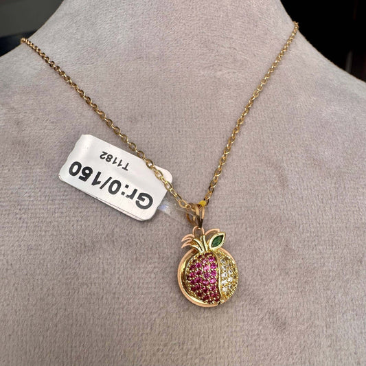 18K Pomegranate Gold Pendant
