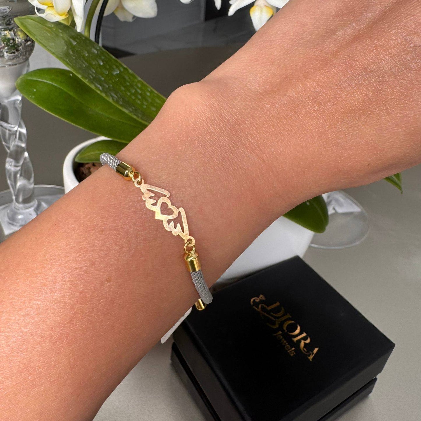 18K Angel Heart Cord Bracelet