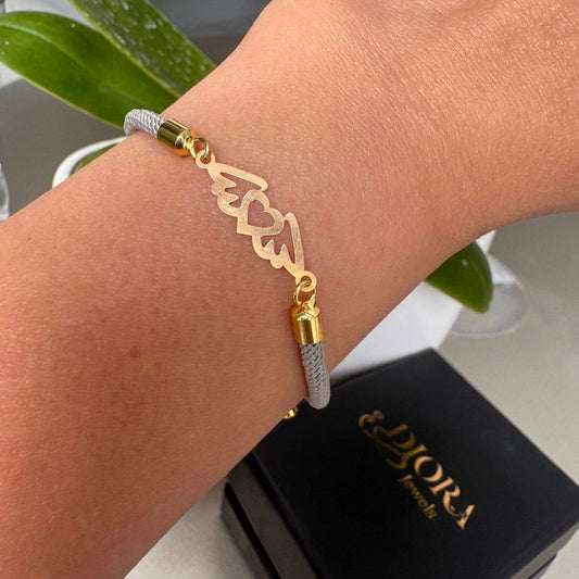 18K Angel Heart Cord Bracelet
