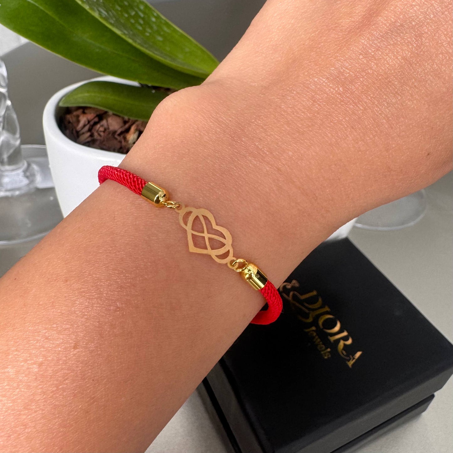 18K Infinity Heart Cord Bracelet