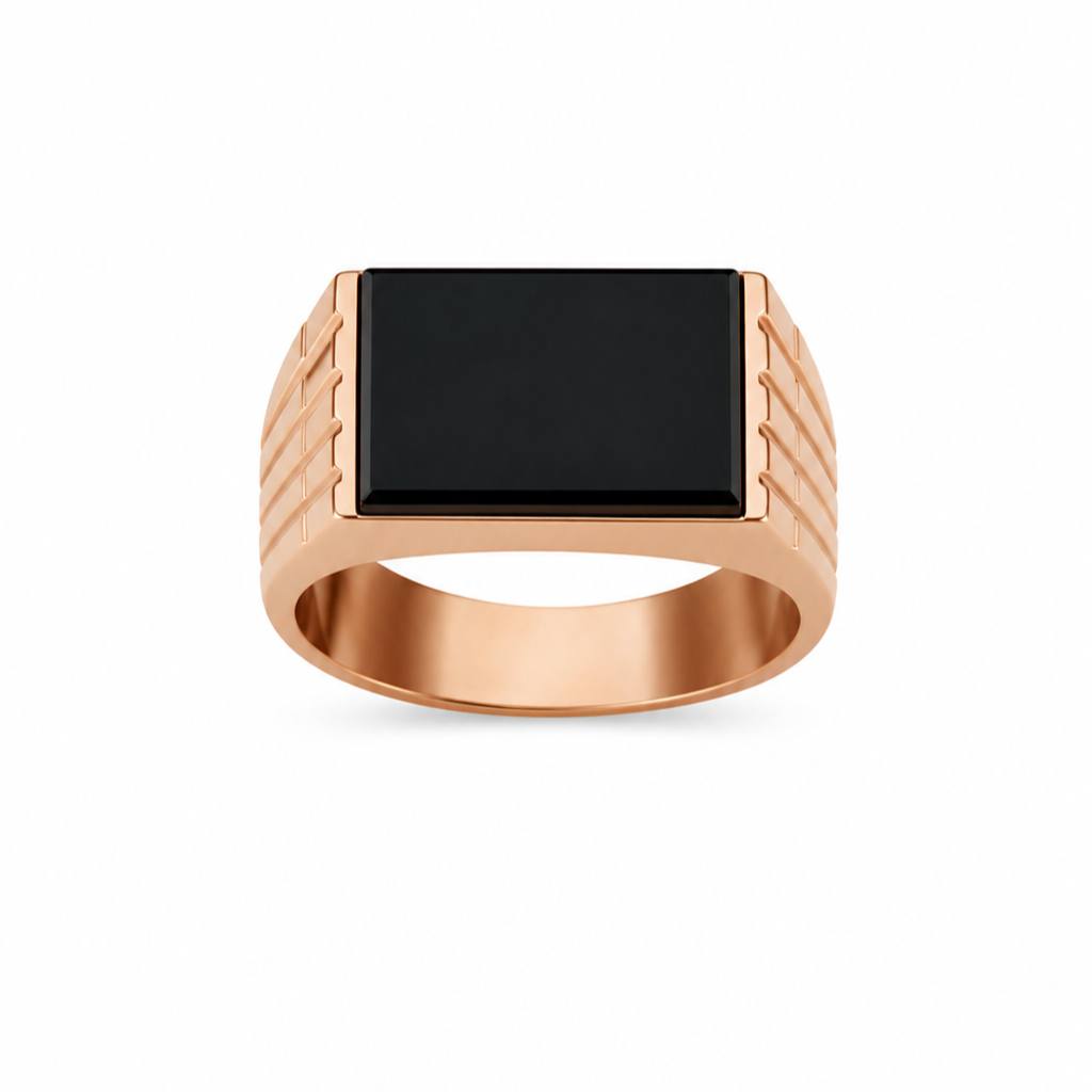Onyx Signet Gold Ring