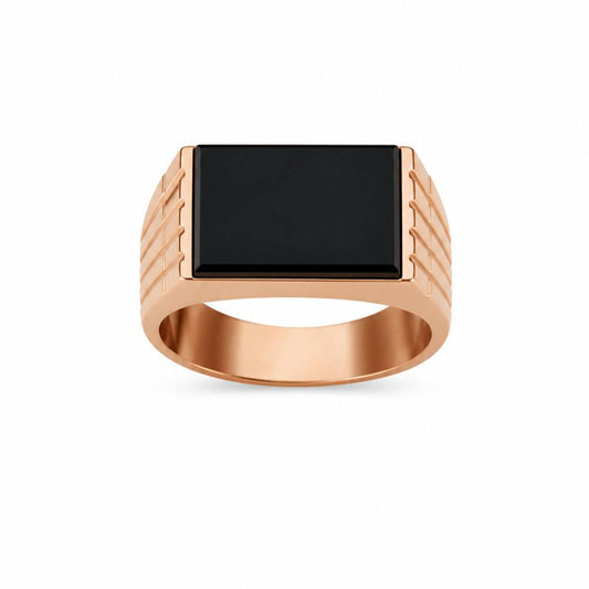 Onyx Signet Gold Ring