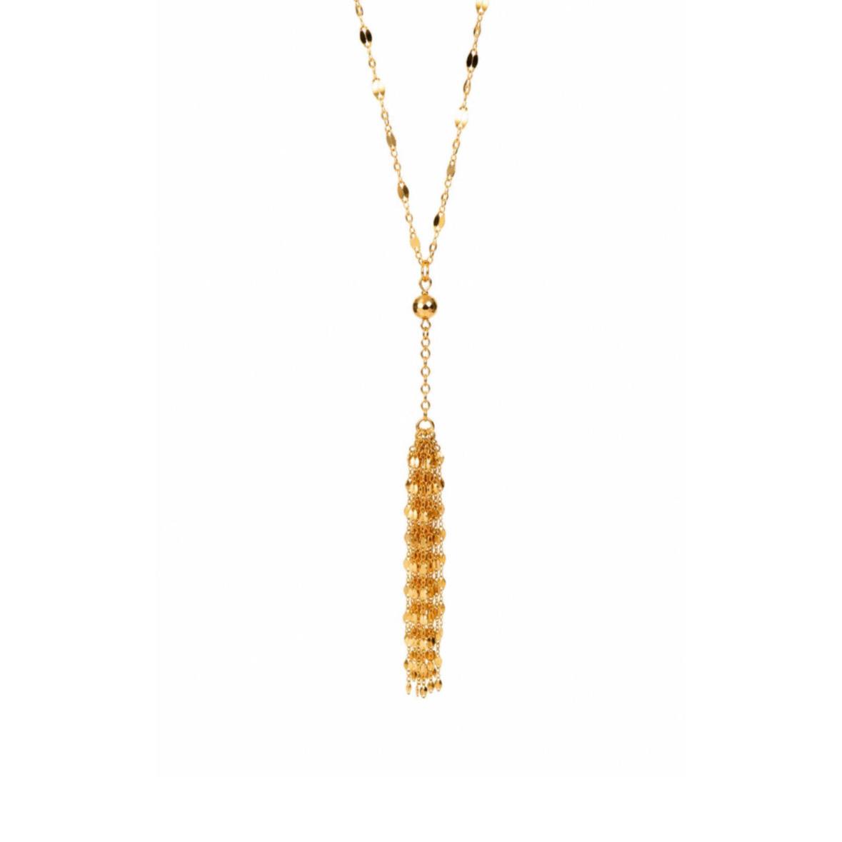 Gold Tassel Fringe Necklace