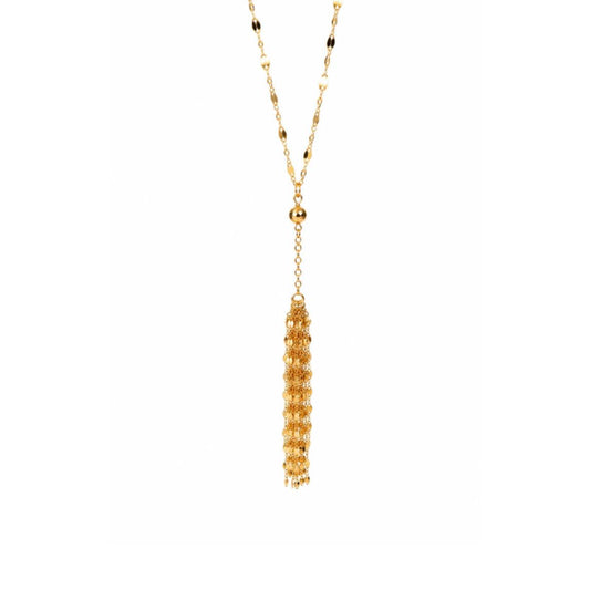 Gold Tassel Fringe Necklace