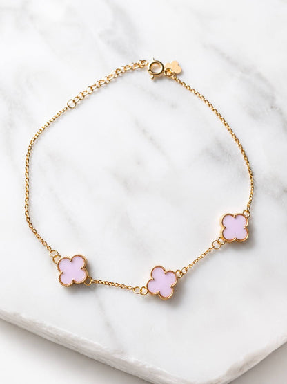 Gold Clover Charm Bracelet