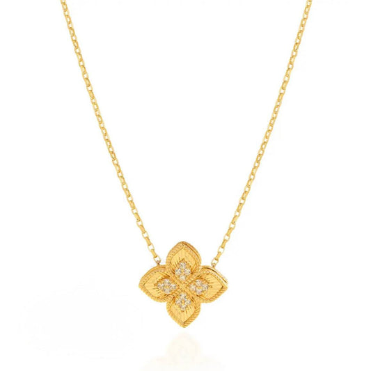 Gold Flower Pendant Necklace