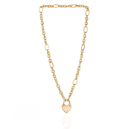 Gold Heart Lock Necklace