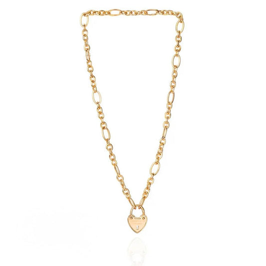 Gold Heart Lock Necklace