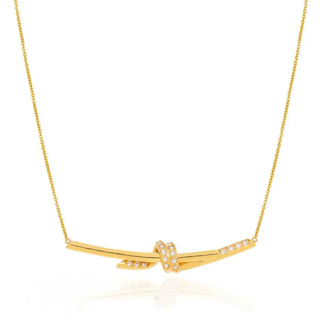 Gold Knot Pendant Necklace