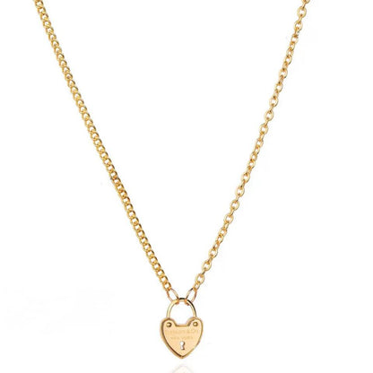 Gold Heart Lock Necklace
