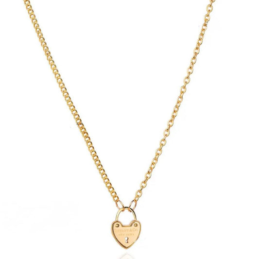 Gold Heart Lock Necklace