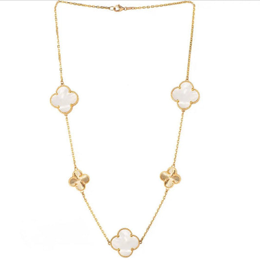Gold Five Clover Necklace