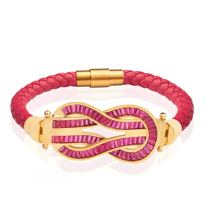 Leather Gold Infinity Bracelet