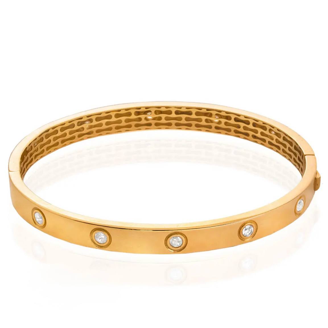 Gold Diamond Studded Bangle