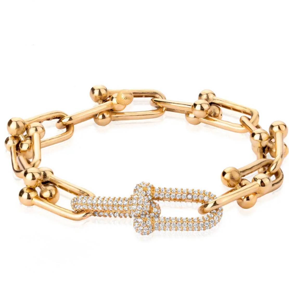 Gold Chain Link Knot Bracelet