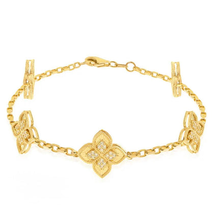 Gold Five Flower Bracelet