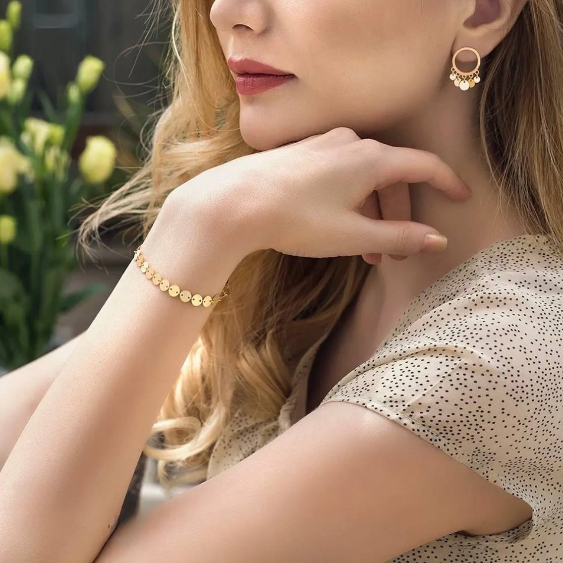 Gold Disc Bracelet