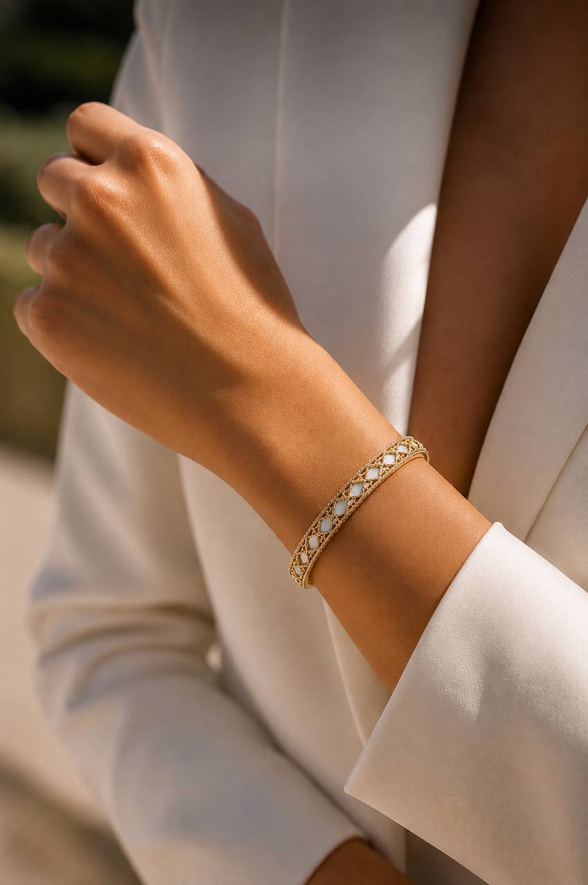 Gold Lattice Bangle
