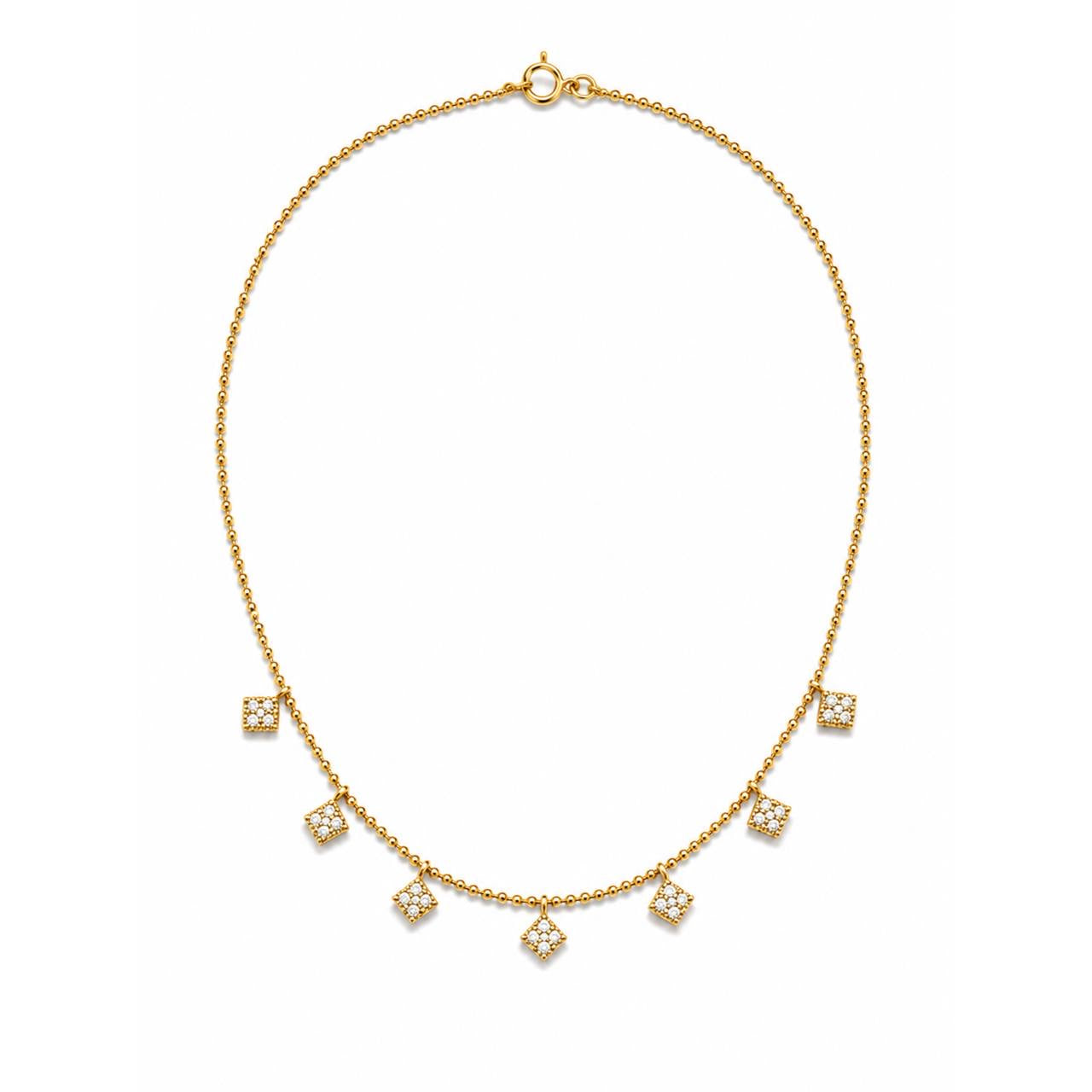 Gold Square Charm Necklace