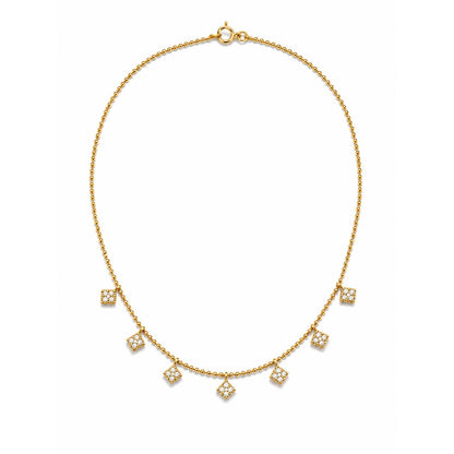 Gold Square Charm Necklace