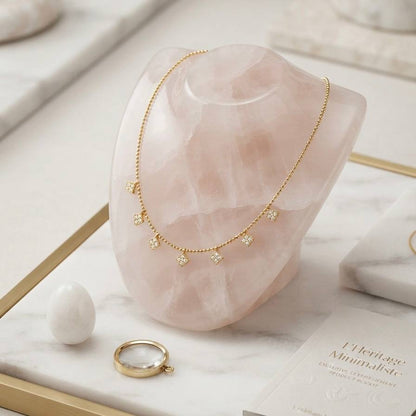 Gold Square Charm Necklace