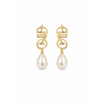 Hich & Pearl Gold Earrings