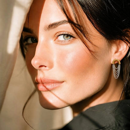 Two-Tone Twisted Chain Earrings