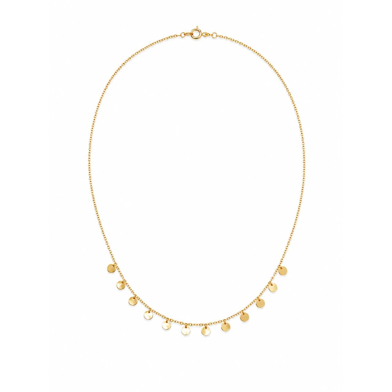 Gold Disc Charm Necklace