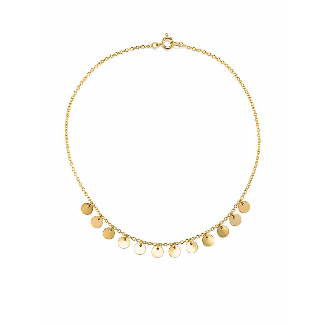 Gold Disc Charm Bracelet