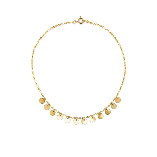 Gold Disc Charm Bracelet