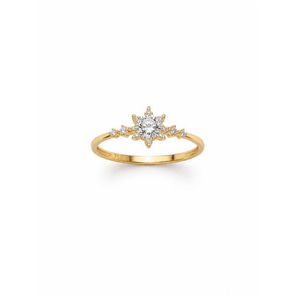 Gold Solitaire Star Ring