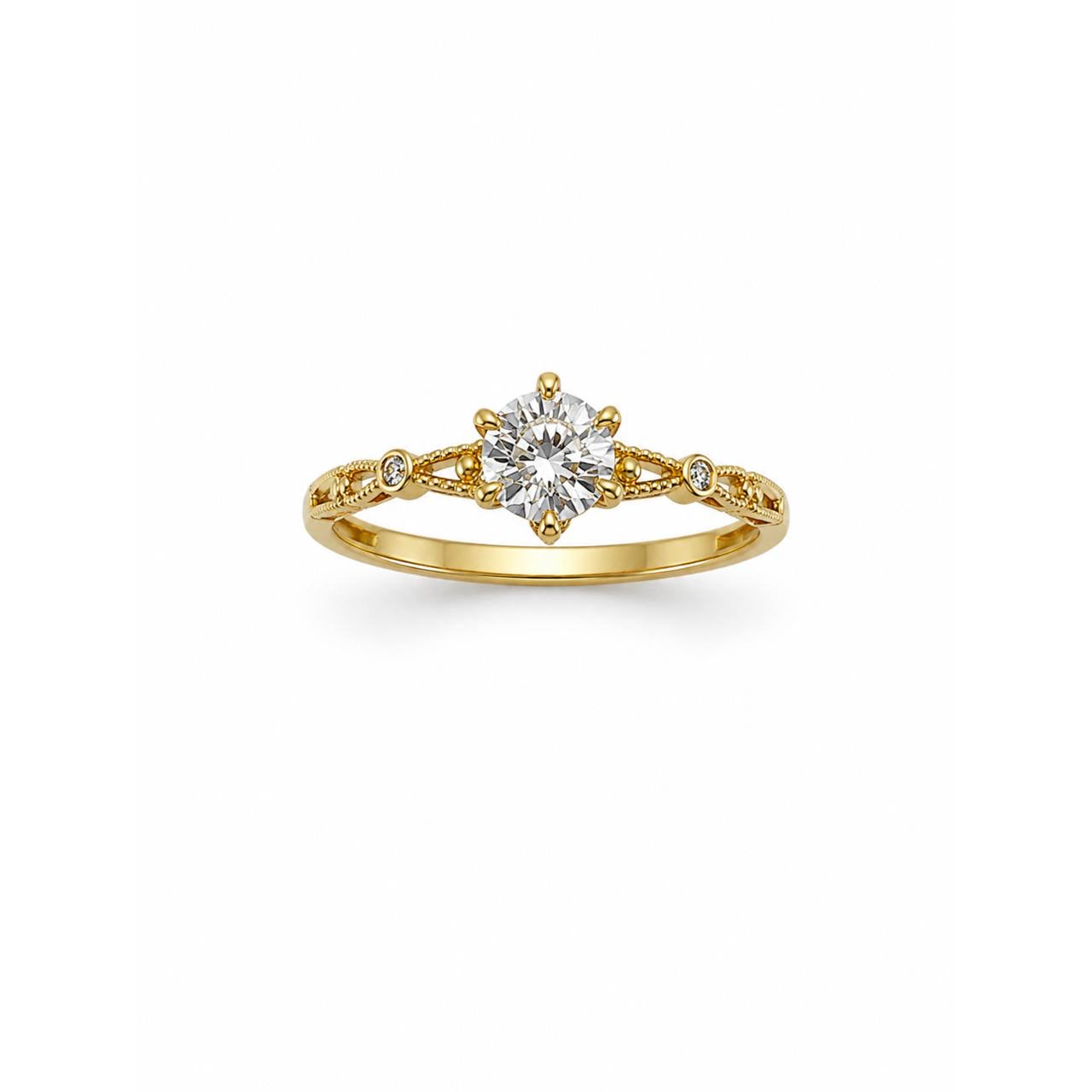 Gold Solitaire Vintage Ring