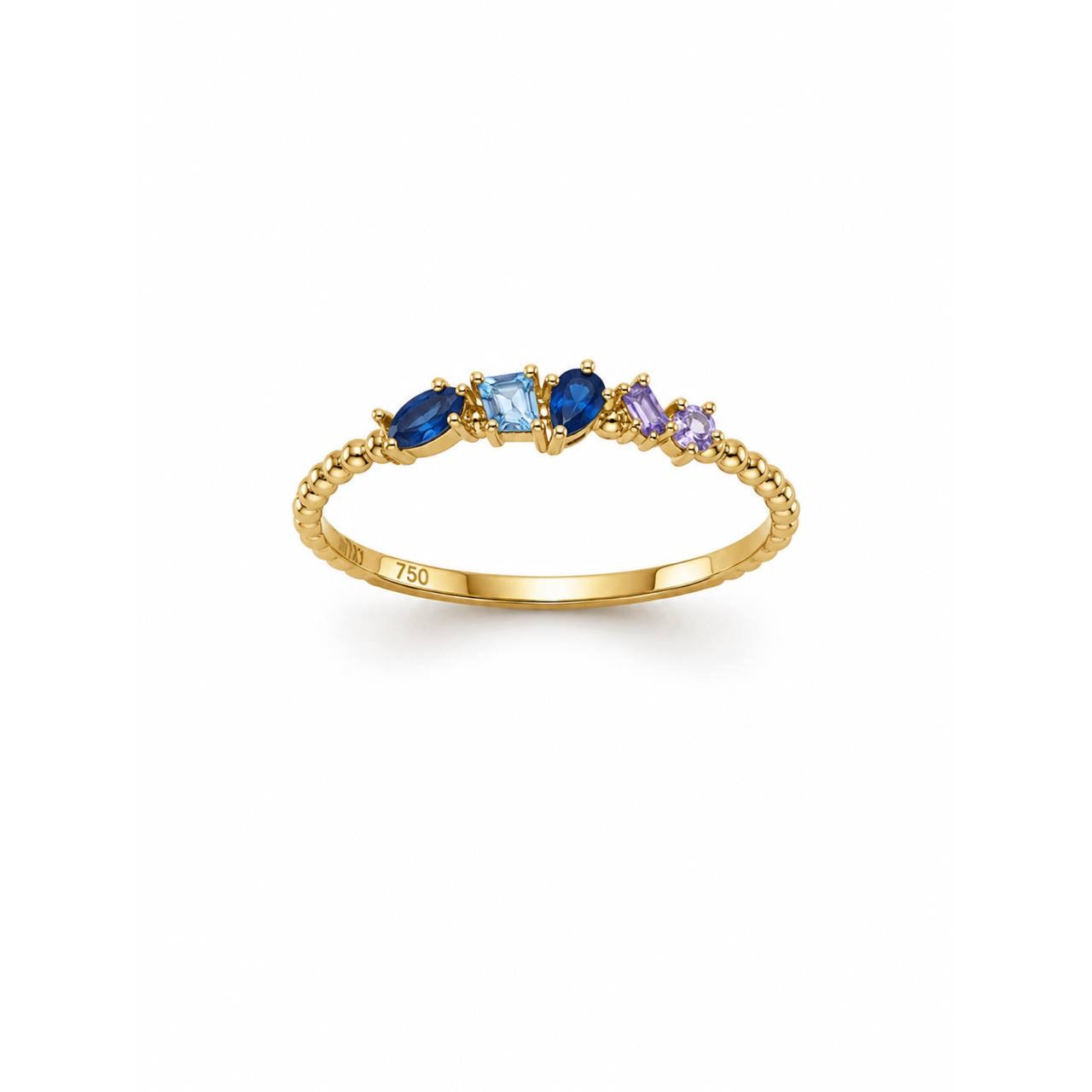 Gold Minimal Multi-Stone Ring