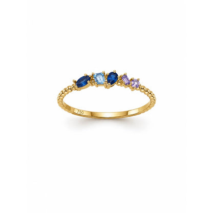 Gold Minimal Multi-Stone Ring