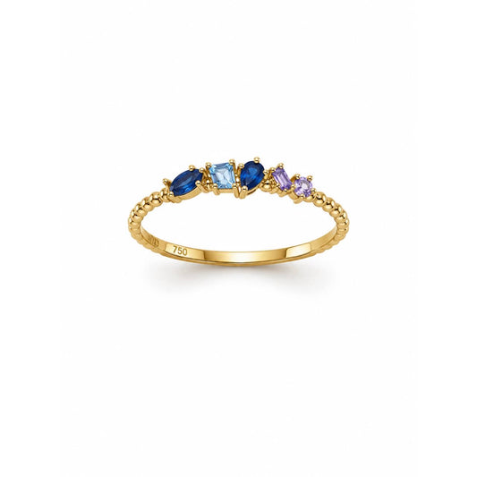 Gold Minimal Multi-Stone Ring