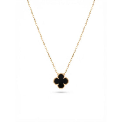 Gold Black Clover Necklace