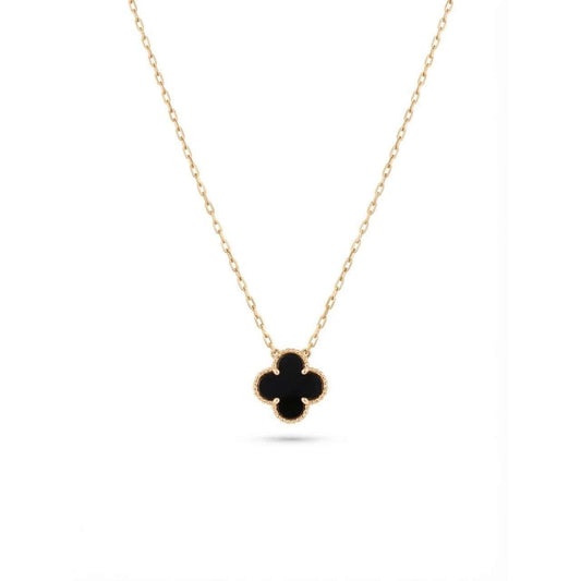 Gold Black Clover Necklace