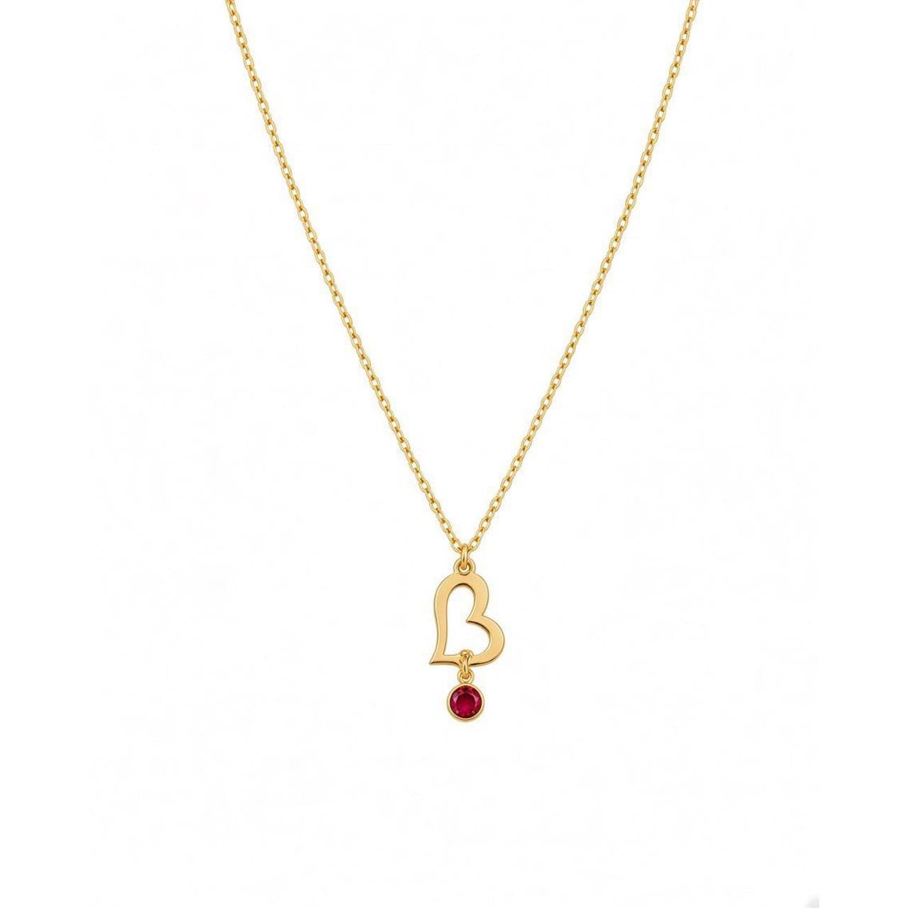 Gold Heart Drop Necklace
