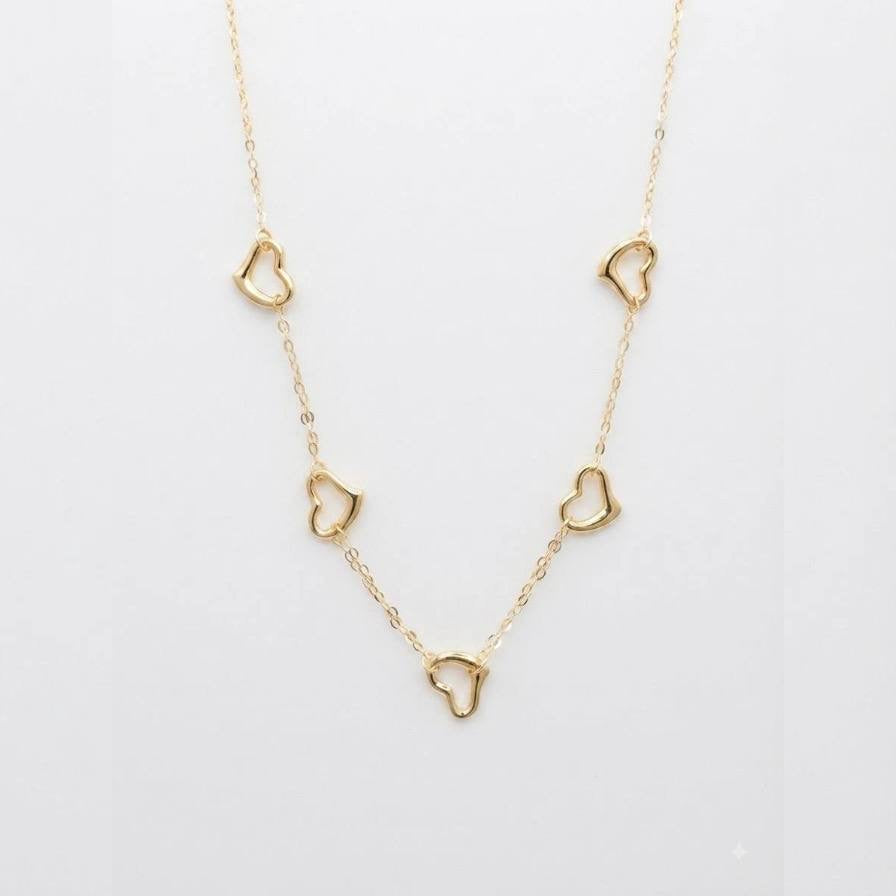 Gold Multi Heart Necklace